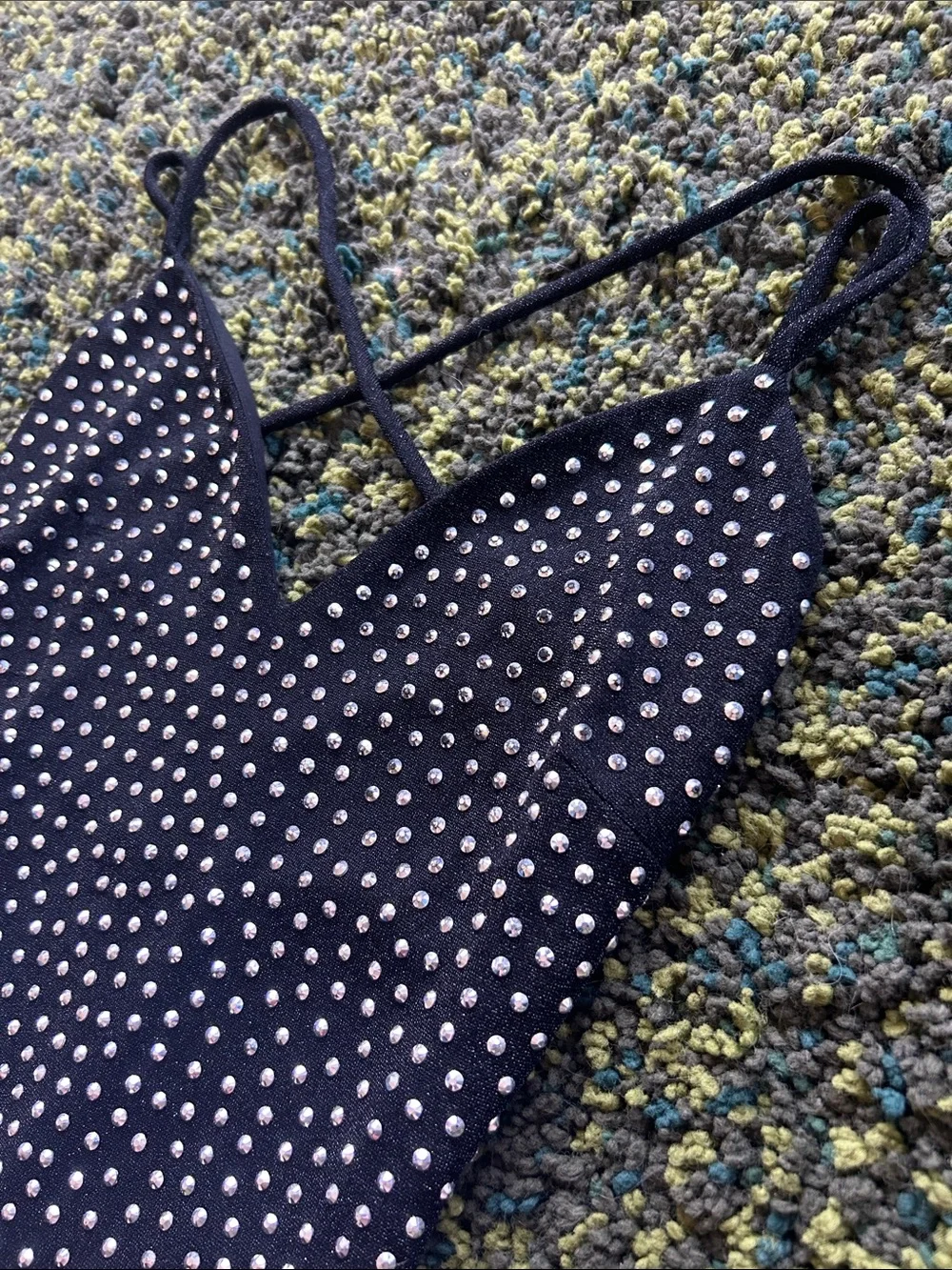 Vintage Symphony Rhinestoned Backless Minidress - Picture 4 of 7